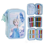 Astuccio 3 zip completo colori scuola bambino Giotto triplo + 18 Pennarelli TU - Vari Personaggi