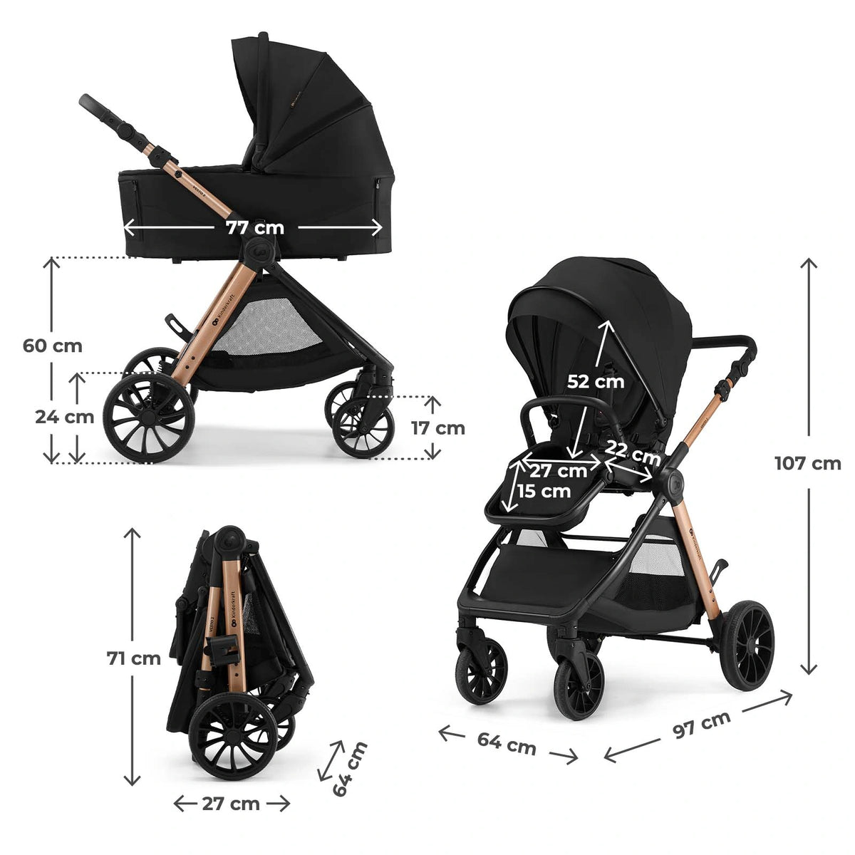 Kinderkraft Trio Vesto2 Multifunzione 3 in 1
