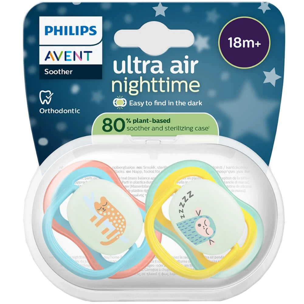 Avent Philips Succhietti Ultra Air NIght time 2 pz - si illumina al buio ! 18m+