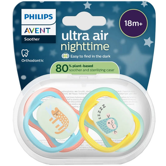 Avent Philips Succhietti Ultra Air NIght time 2 pz - si illumina al buio ! 18m+