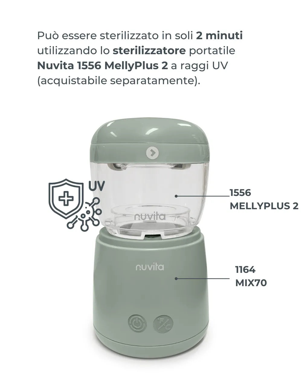 Nuvita Baby - Scaldabiberon portatile mix70 universale con funzione di mescolamento 1164