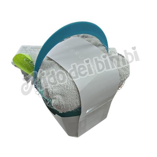Bruco Bruco - Set Mare - 1 Poncho in Idrospugna - 1 Secchiello con 7 giochi per la sabbia