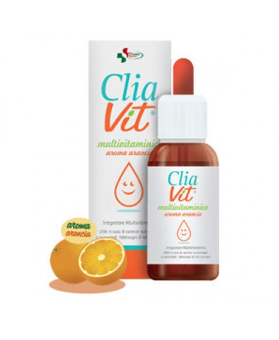 Clia Vit Multivitaminico aroma Arancia - Integratore Alimentare in Gocce - Utile in caso di carenze nutrizionali o aumentati fabbisognidi tali nutrienti - 30 ml