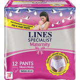 Lines specialist maternity mutandina assorbente per perdite post parto misura medium 12 pezzi