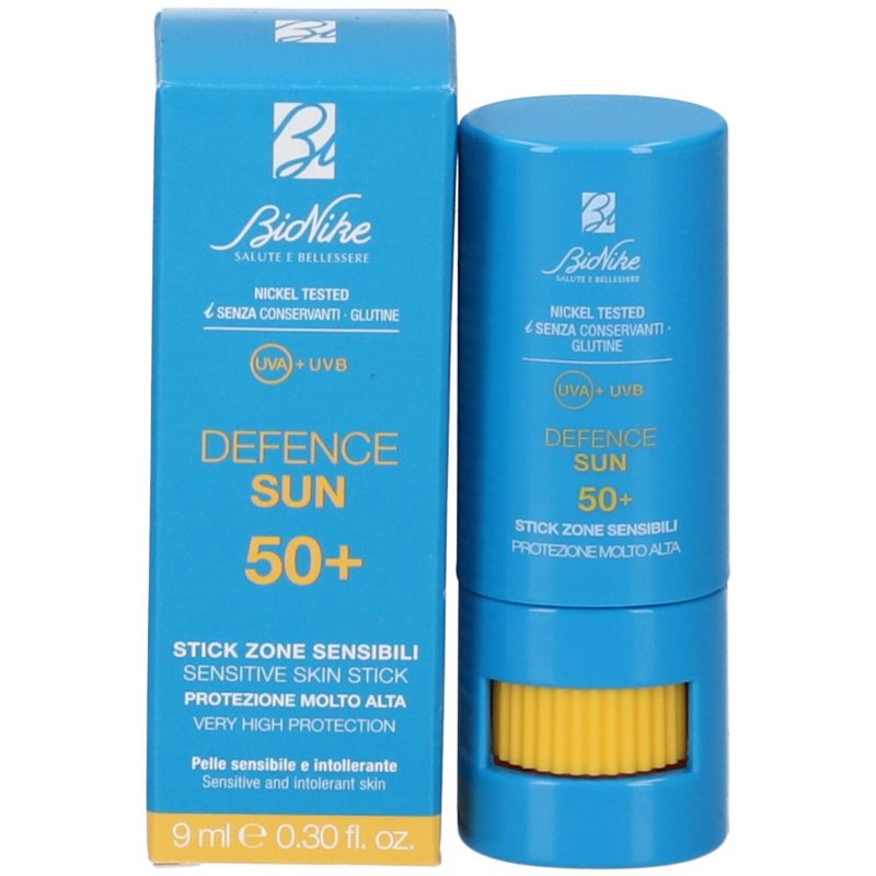 BioNike Defence Sun 50+ - Protezione Solare Stick - Zone sensibili - Protezione molto alta - 9 ml