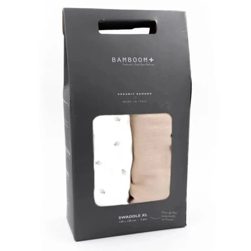 Bamboom Set Mussole XL 120x120 cm - in Bambù Organico Viscosa 70% e Cotone 30%