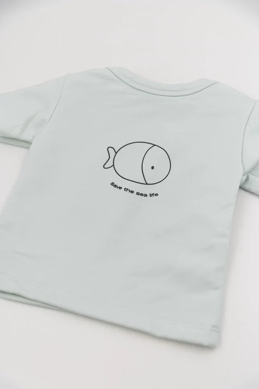Bamboom T-shirt a maniche corte con stampa BLU BLUSH 100% Bambù organico