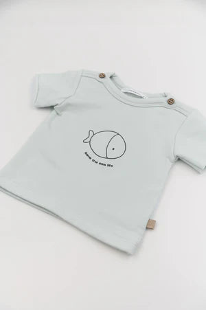 Bamboom T-shirt a maniche corte con stampa BLU BLUSH 100% Bambù organico