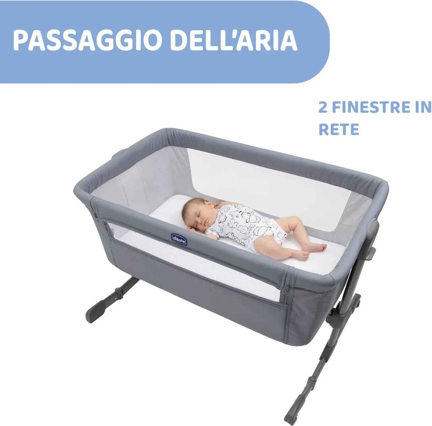 Chicco Next to Me Essential - Lettino Neonato Fianco Letto per Co-sleeping con Ruote