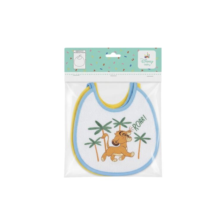 Ellepi Set 6 Bavaglini Disney con laccetti in spugna plastificata - misura 18x18 cm