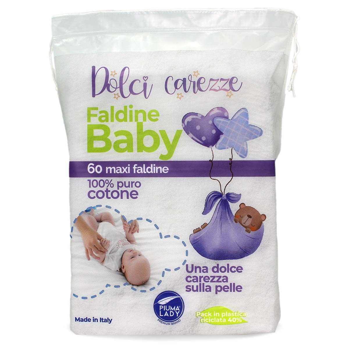 Piuma Lady Maxi Faldine Baby Dolci Carezze 60 pz