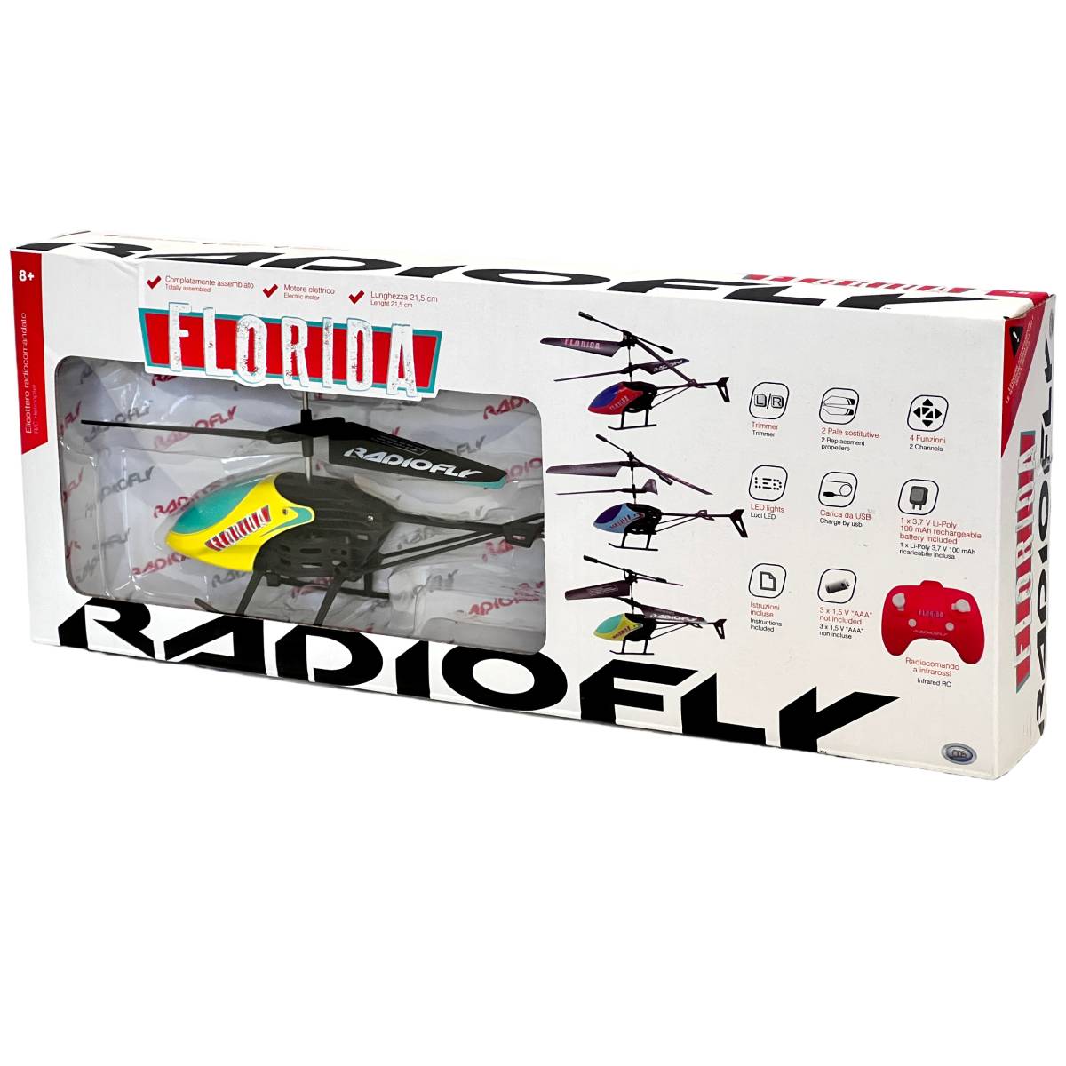 Radio Fly Elicottero Radiocomandato - Vola davvero, motore elettrico, lunghezza 21,5 cm