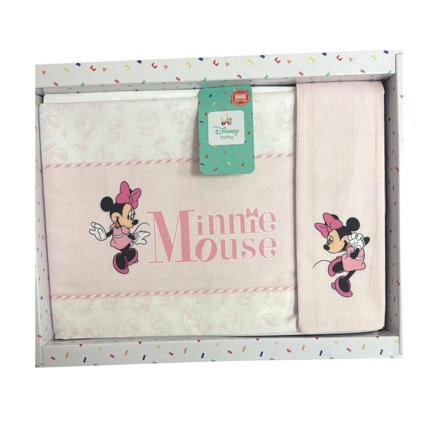 Set Lenzuola per Lettino Minnie 100% Cotone