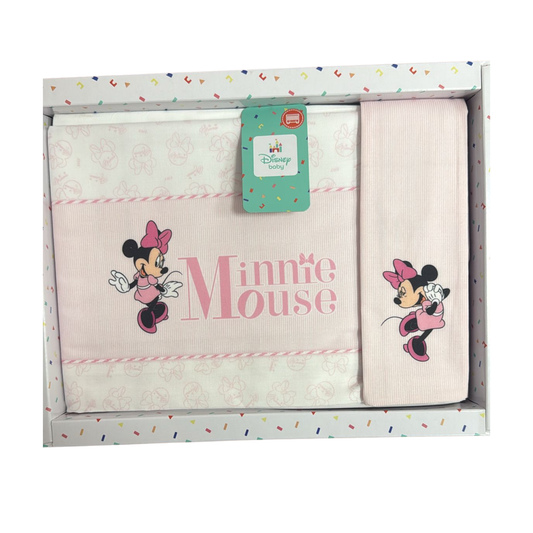 Set Lenzuola per Lettino Minnie 100% Cotone