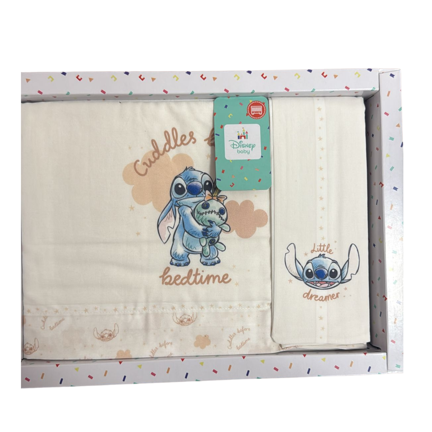 Set Lenzuola per Lettino Stitch 100% Cotone