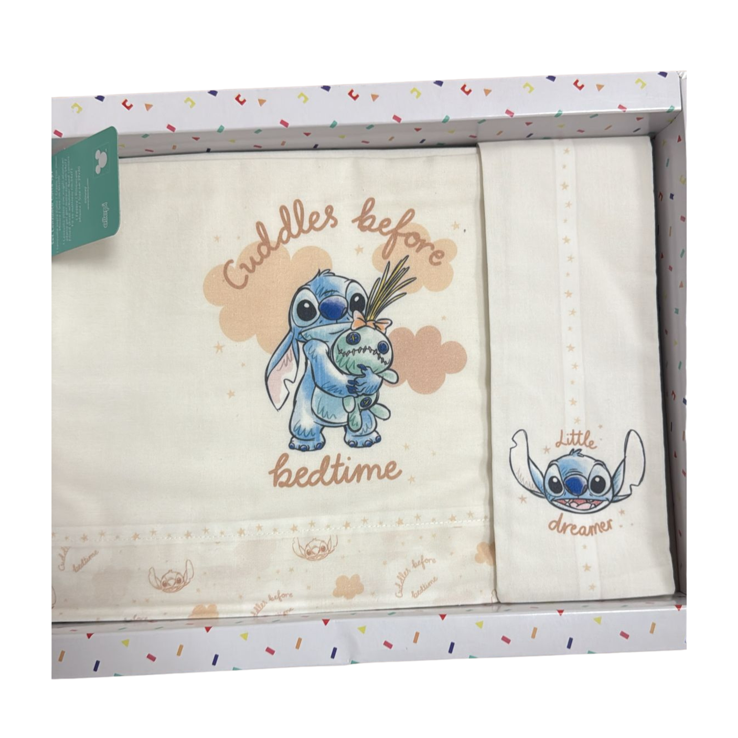 Set Lenzuola per Culla/Carrozzina Stitch 100% Cotone