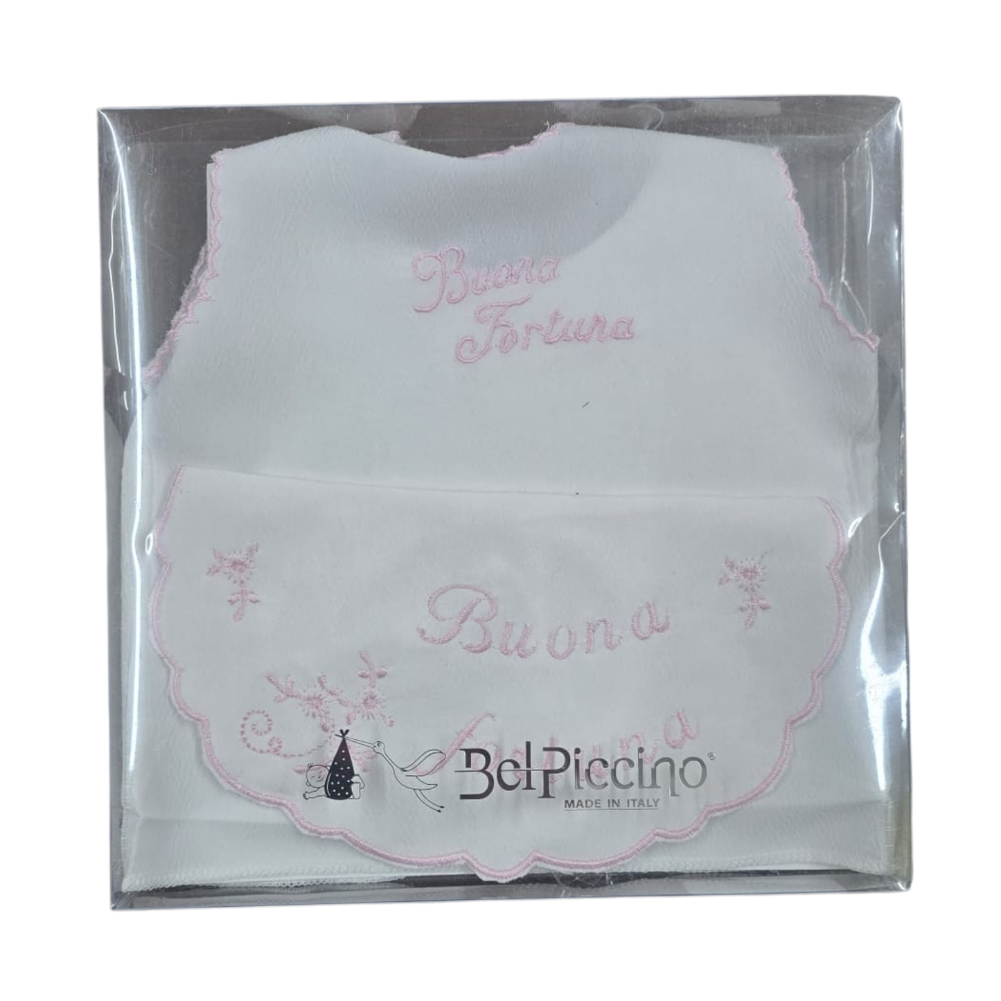 Bel Piccino Set Camicino della fortuna + Bavetta 100% Seta