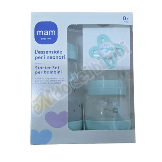Mam Starter Set per neonati - 1 Biberon Easy Start 130 ml + 1 Biberon Easy Start 260 ml + 1 Succhietto Original Start 0m+