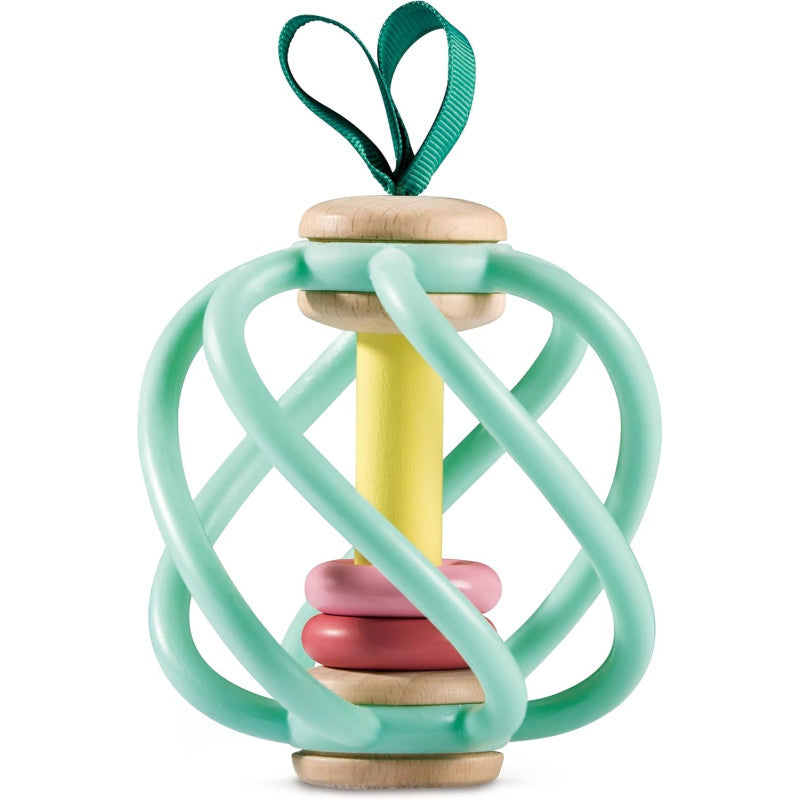 Hape - Afferra la Mela - Giocattolo Sensoriale con Barre in Silicone e Anelli Sonori - E8500