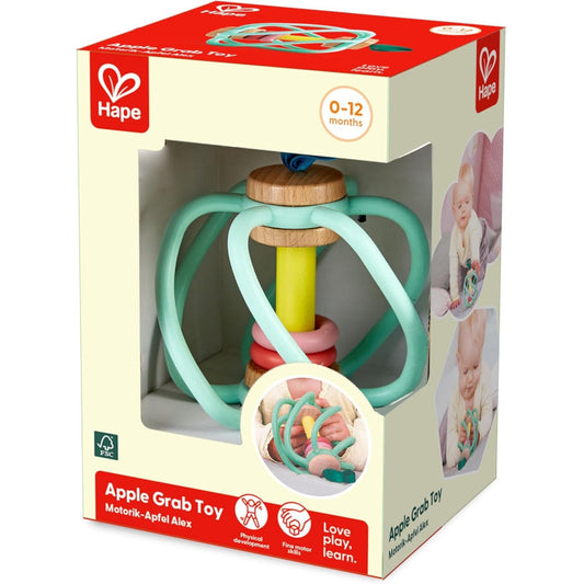 Hape - Afferra la Mela - Giocattolo Sensoriale con Barre in Silicone e Anelli Sonori - E8500