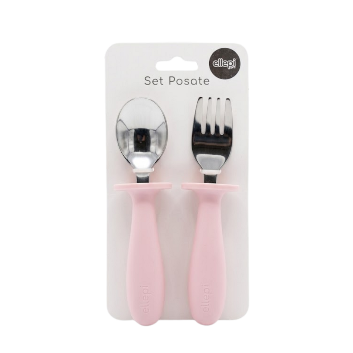 Ellepi Set Posate in acciaio inox con manico in Silicone - Bpa Free