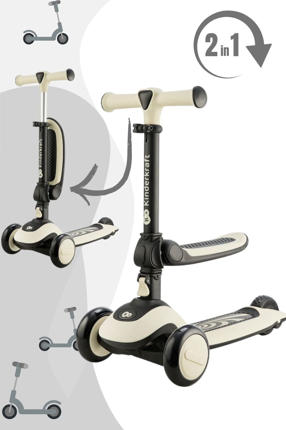 KinderKraft Monopattino Halley Scooter Stone White