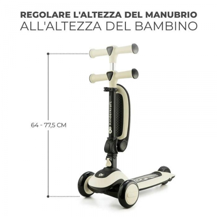 KinderKraft Monopattino Halley Scooter Stone White