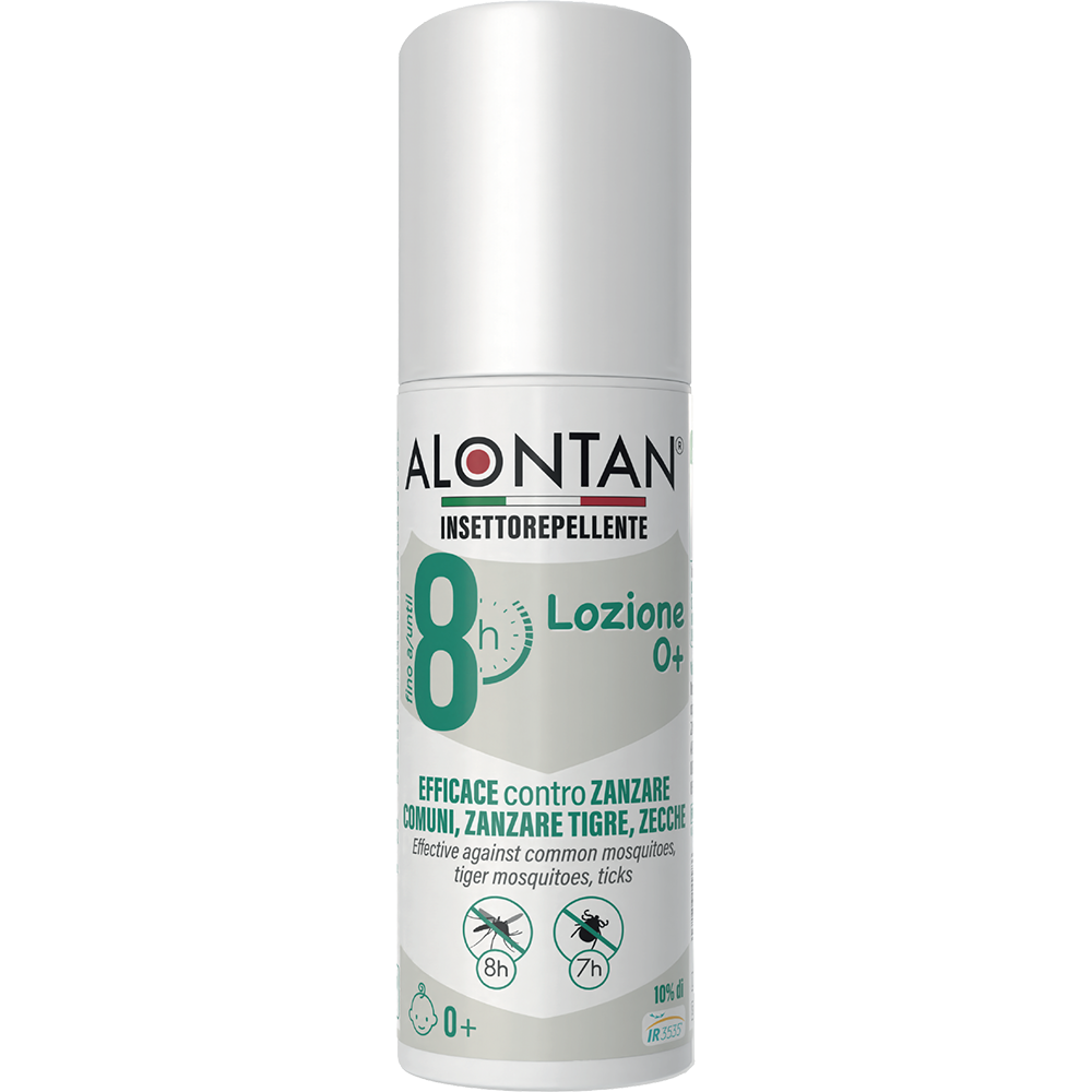 Alontan Insettorepellente Lozione 0m+ - Efficace contro Zanzare comuni, zanzare tigre, zecche - 75 ml