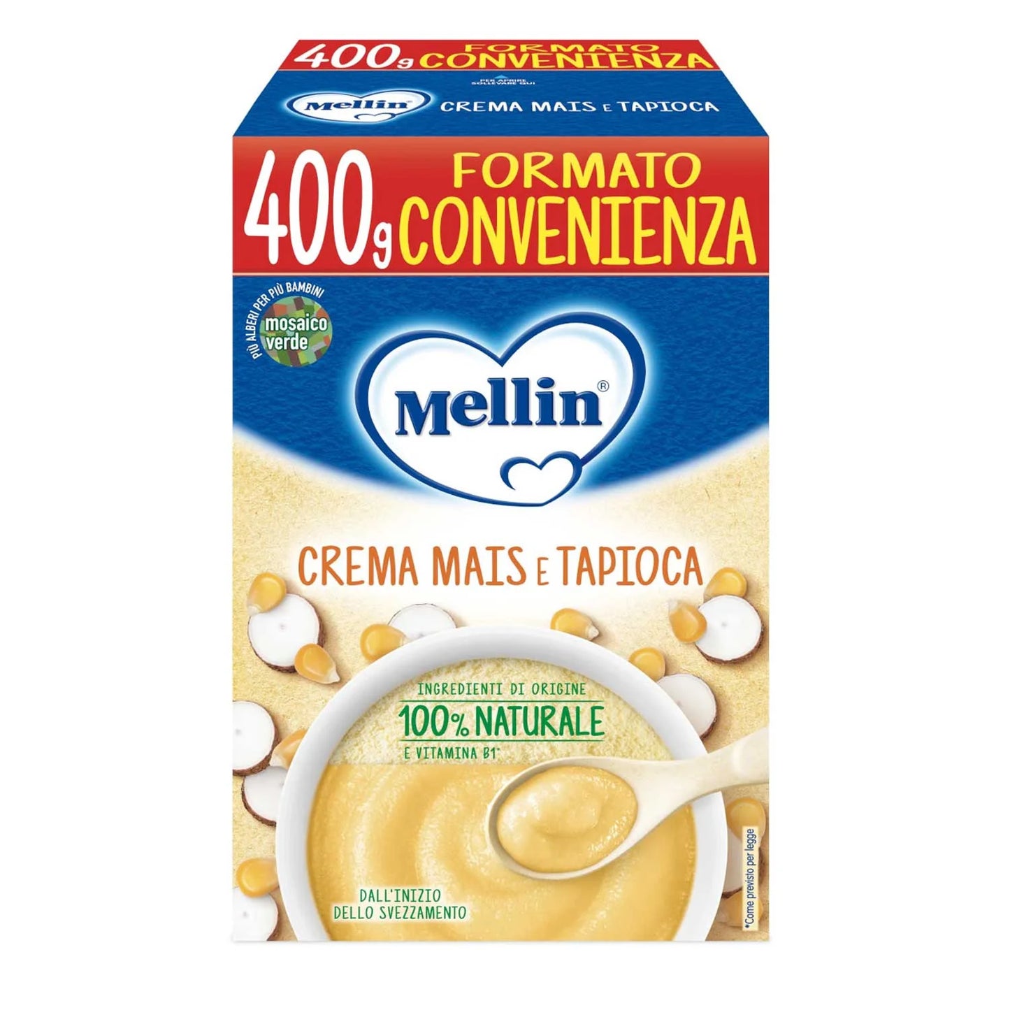Mellin Crema Mais e Tapioca - Formato Convenienza da 400 g - dall'inizio dello svezzamento