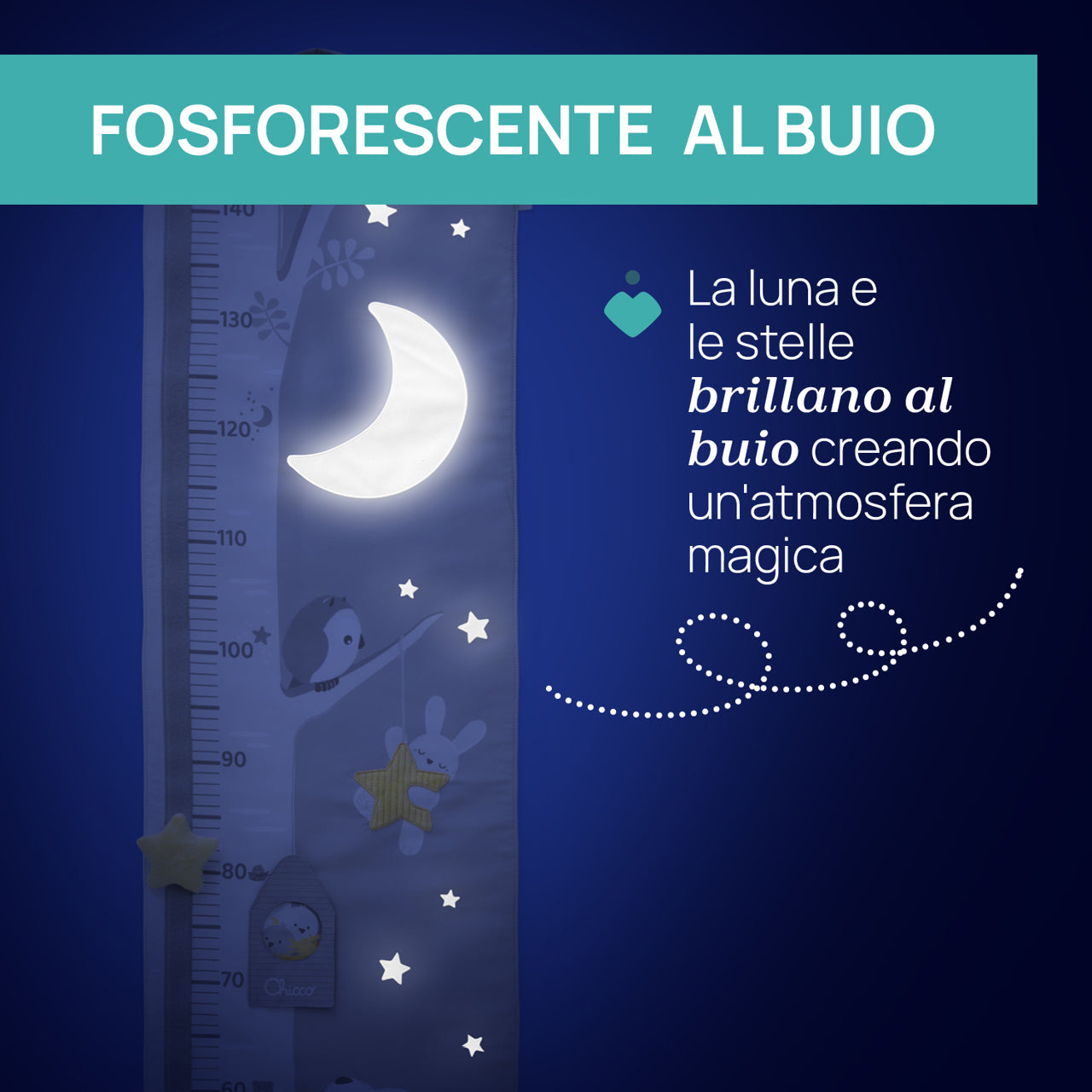 Chicco Il mio metro Crescita Multiattività - grafico di crescita giocoso e sensoriale che trasforma ogni fase della crescita in un’esperienza gioiosa.