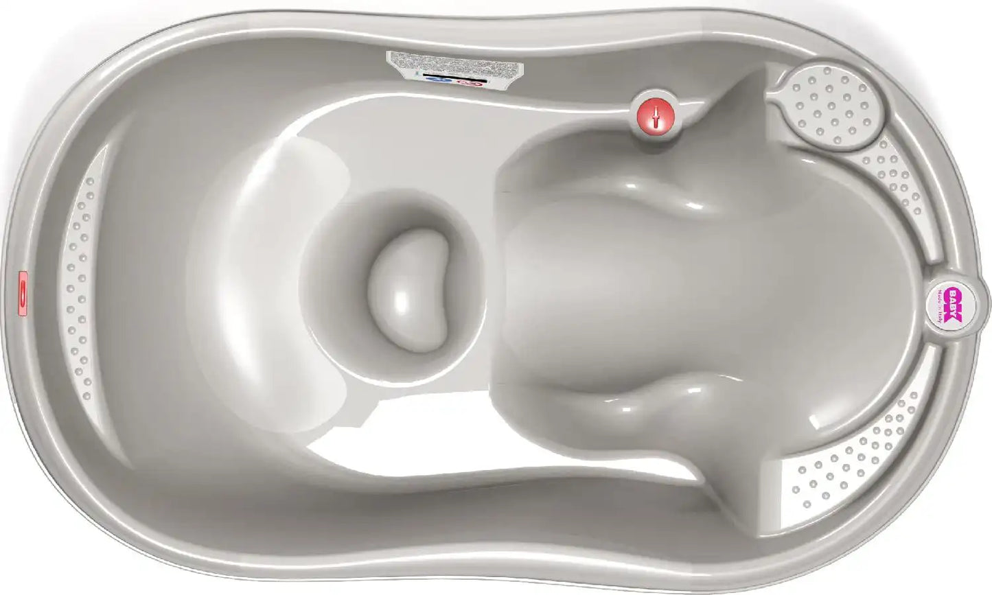 Ok Baby Onda - Vaschetta con termometro e doppia seduta 0-12 mesi col. Grigio