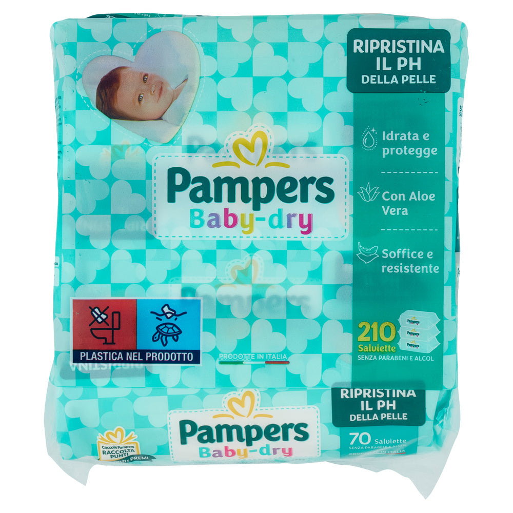 Pampers Baby Dry Salviette 210 pz
