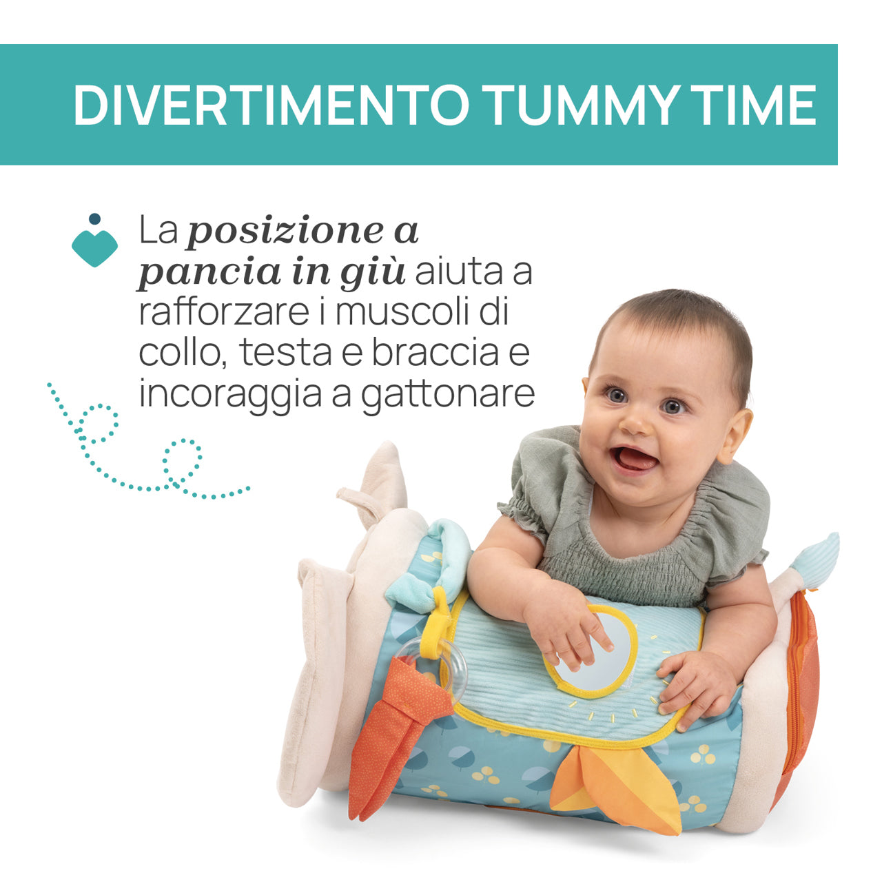 Chicco Gioco Rullo Elefante Sensoriale 3 in 1 Gioca, rotola, esplora ! 6m-4 anni