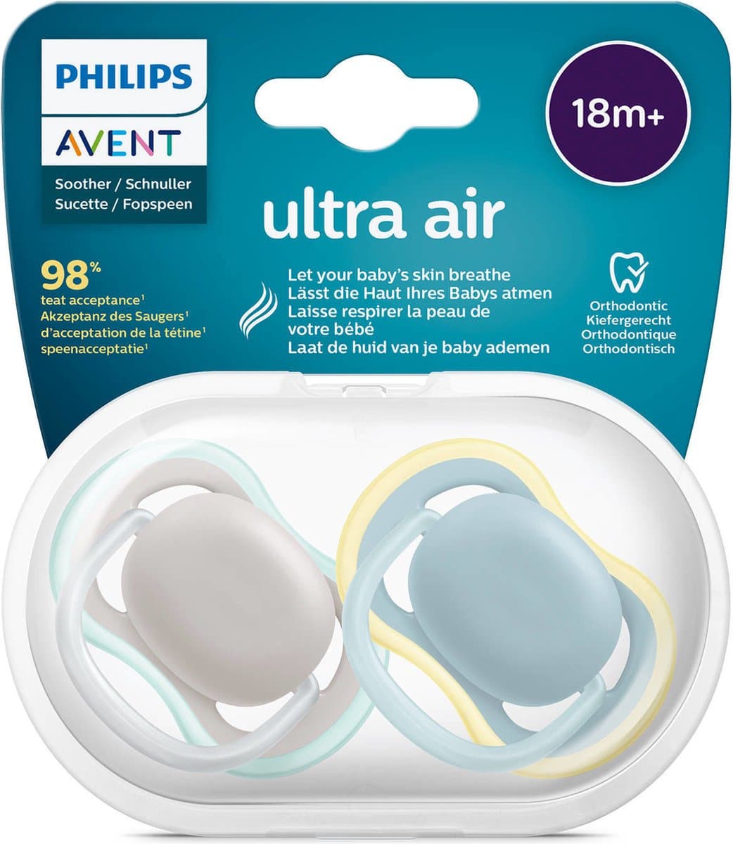 Avent Philips Succhietti Ultra Air NIght time 2 pz - si illumina al buio ! 18m+