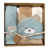 Coccolissimi Kit Regalo Teddy - Accapatoio Triangolo + Asciugamano + Mussola 100% Cotone