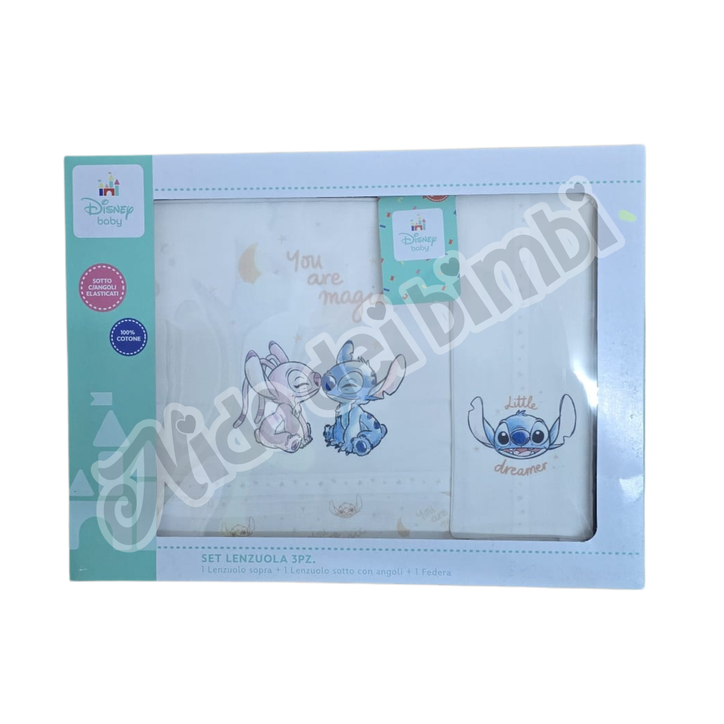 Disney Baby Set Lenzuola per lettino Stitch 4 pz col. Latte