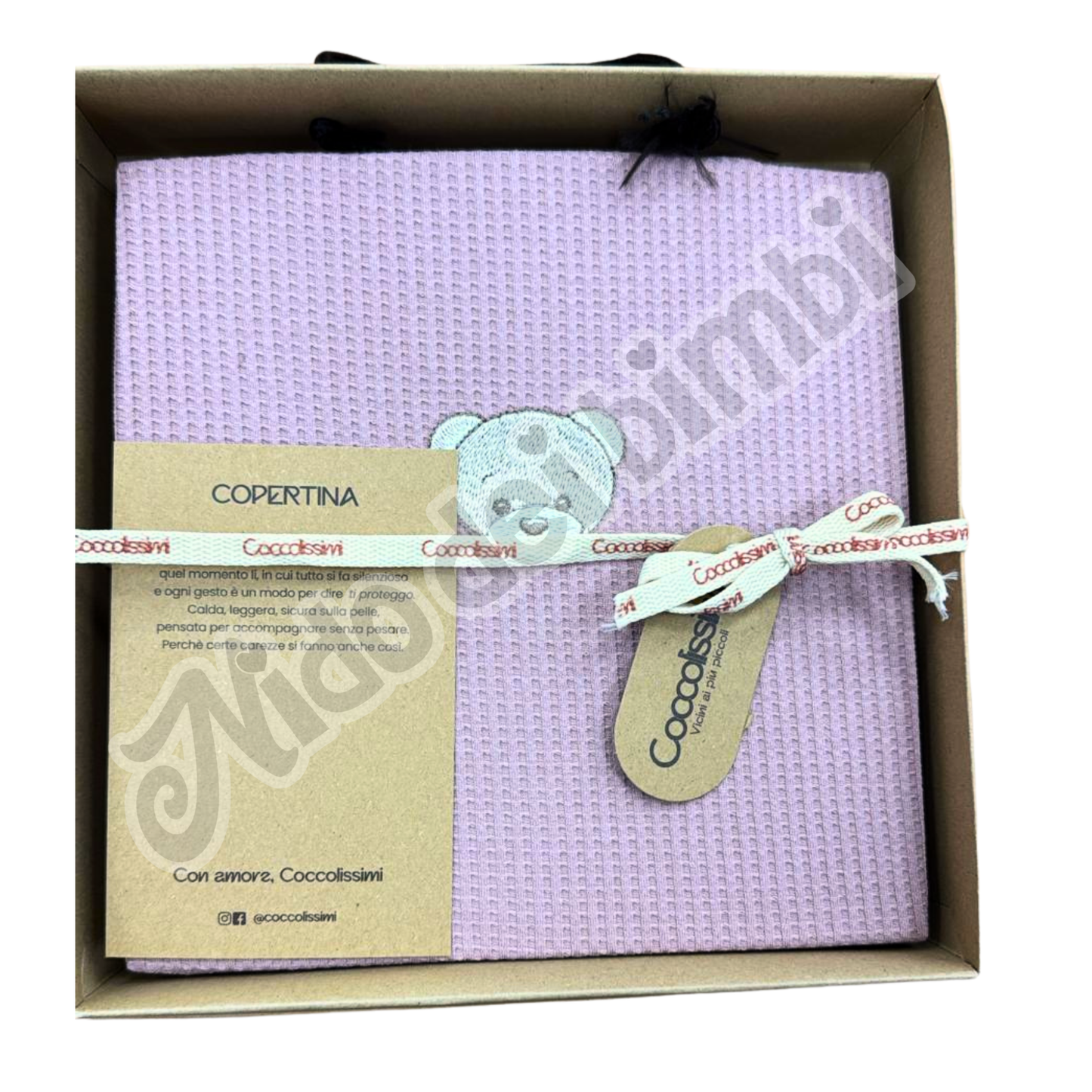 Coccolissimi Copertina a nido d'Ape per Lettino Teddy 100% Cotone