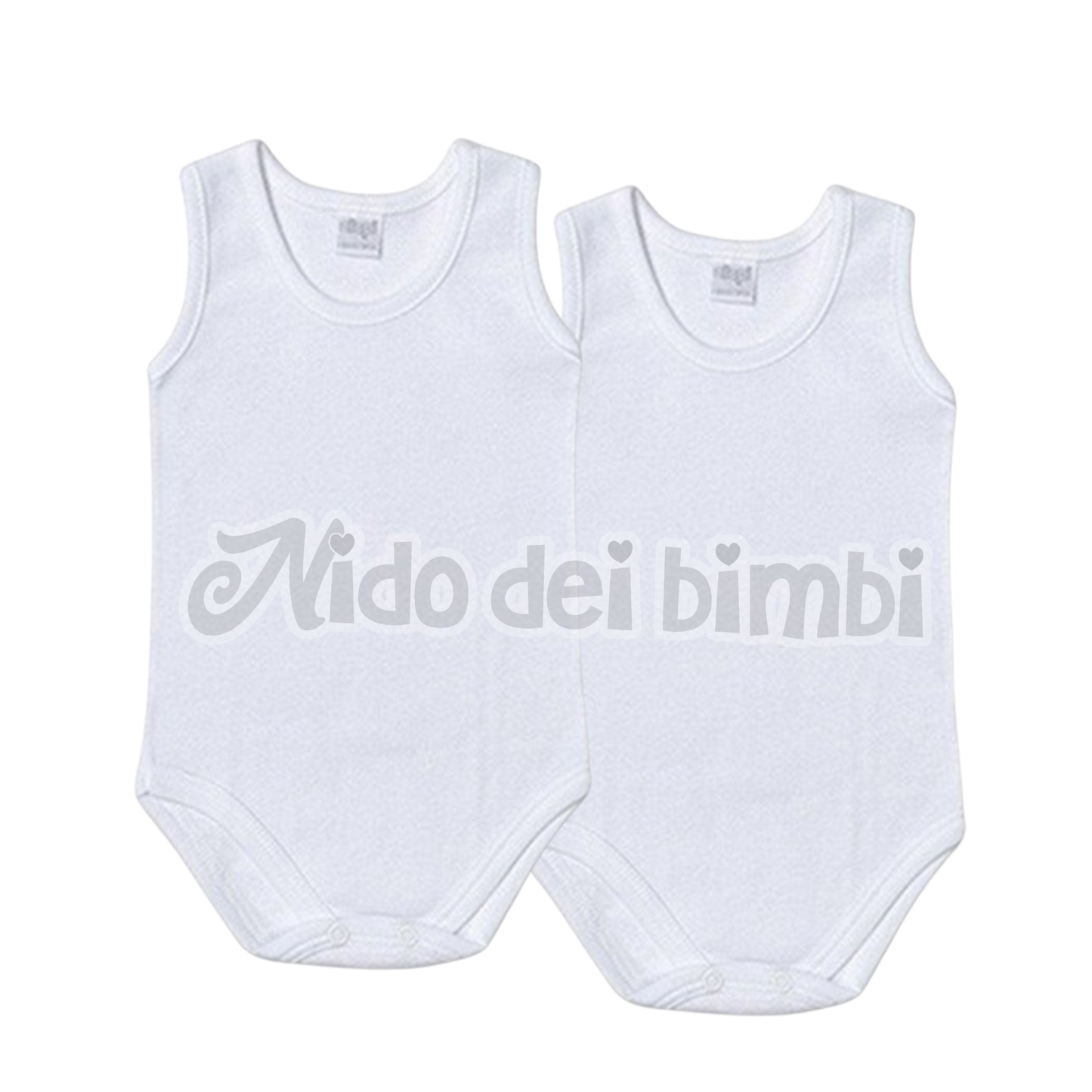 Ellepi Set 2 Body in Cotone smanicato - spalla larga 12 mesi 80cm