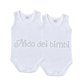 Ellepi Set 2 Body in Cotone smanicato - spalla larga 12 mesi 80cm