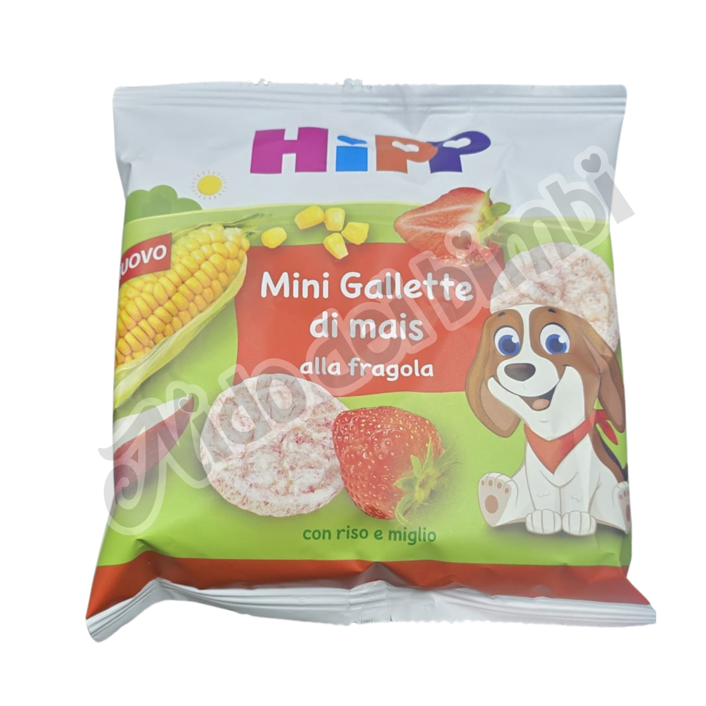 Hipp Mini Gallette di mais alla fragola - con riso e miglio - 23 g