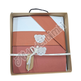 Coccolissimi Copertina Waffle + Lenzuola 3 pz Carrozzina Serie Teddy Terracotta - 70x90 cm