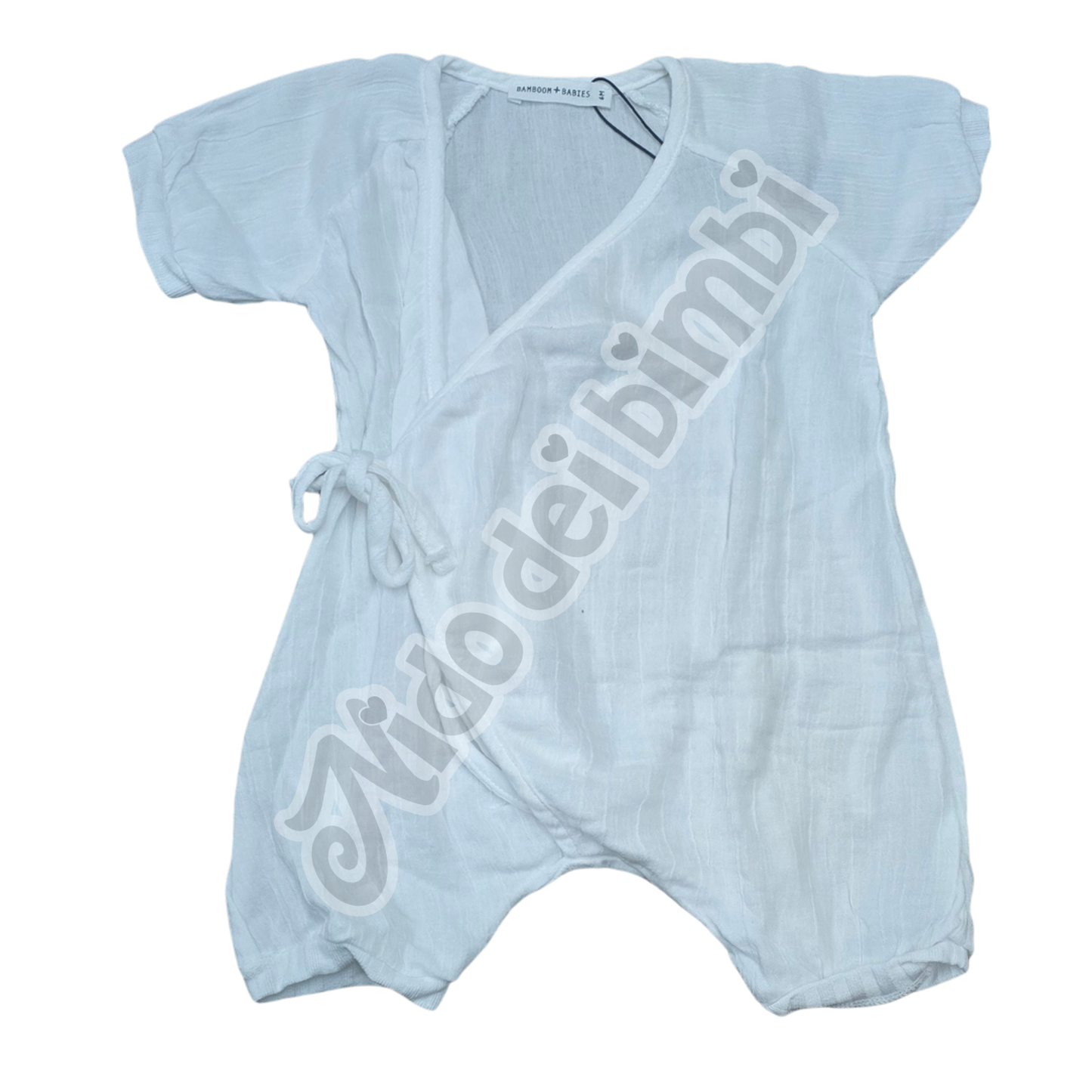 PROMO -40% Tutina incrociata in bambù organico - Bianco - 6 mesi