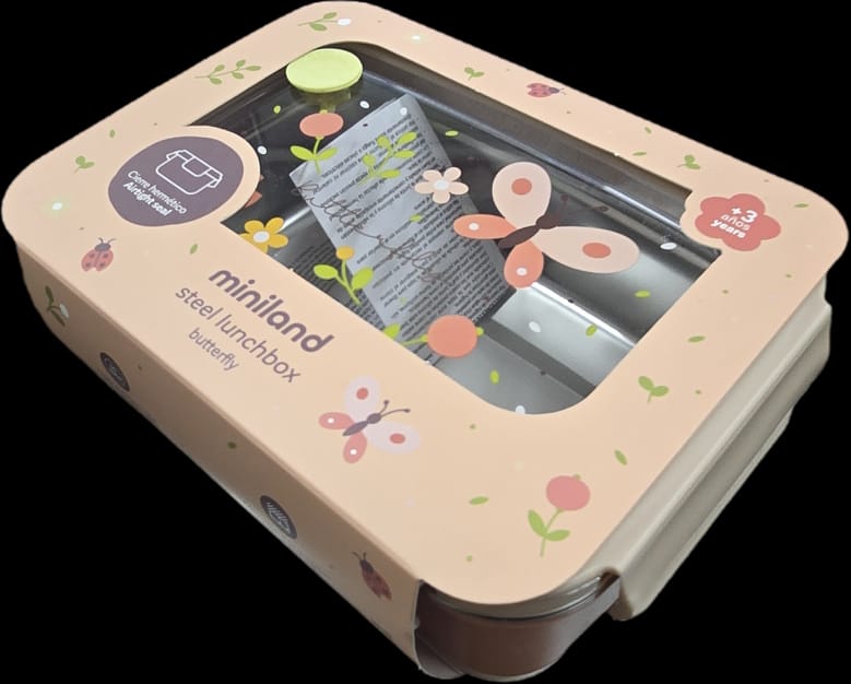 Miniland Steel Lunchbox da 800 ml con interno in acciaio inossidabile- chiusura ermetica- Adatta per lavastoviglie
