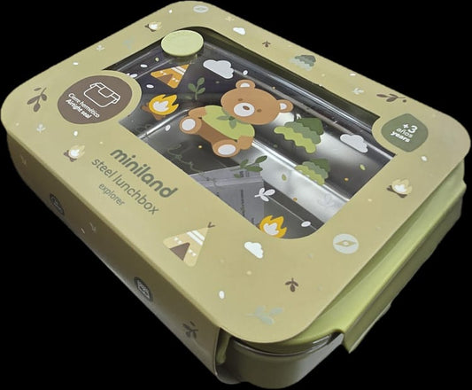 Miniland Steel Lunchbox da 800 ml con interno in acciaio inossidabile- chiusura ermetica- Adatta per lavastoviglie
