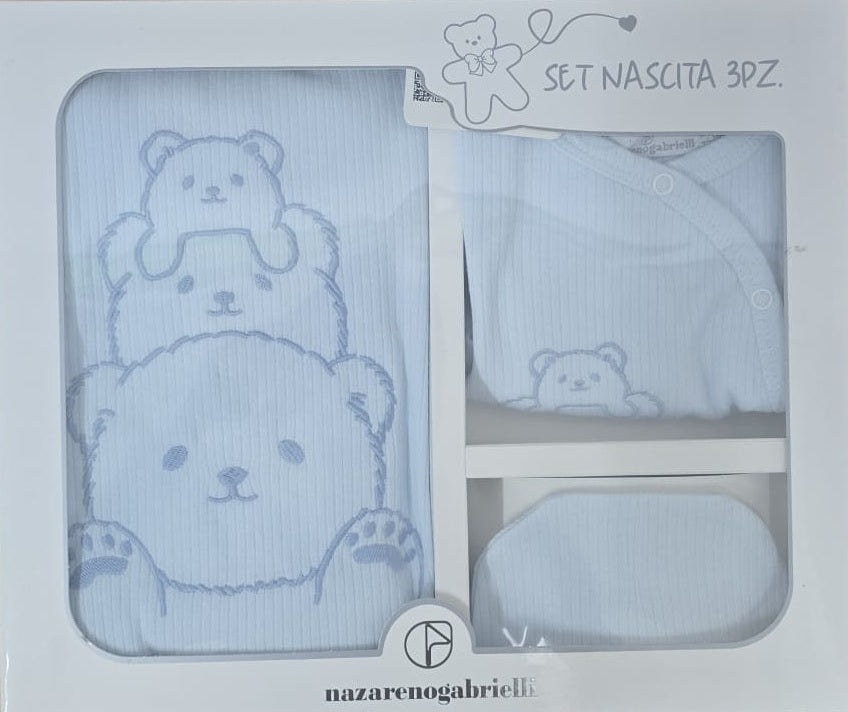 Nazareno Gabrielli Set Nascita 3 Pz Tutina + Copertina + Cappellino