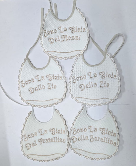 Bavetta con frase - 100% Cotone - Made in Italy
