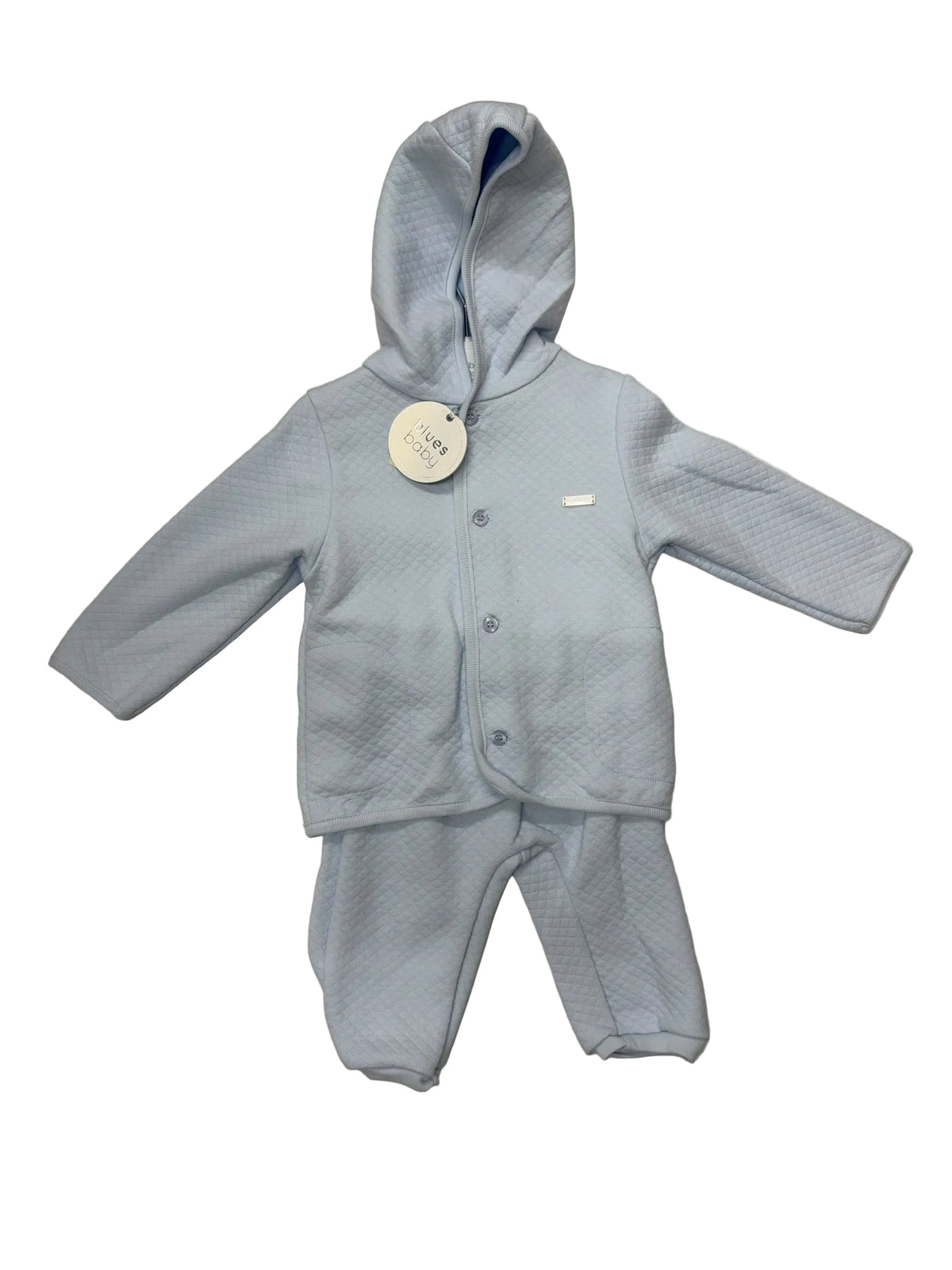 Blues Baby Completo Porto Collection Celeste 3 pz - Maglietta,Pantalone e Giacca con cappello 9 mesi