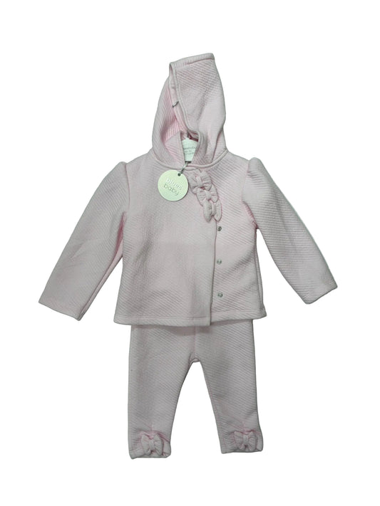 Blues Baby Completo 3 pz Rosa BB1685A - Maglia, pantalone e Giacca con cappello - 12 mesi
