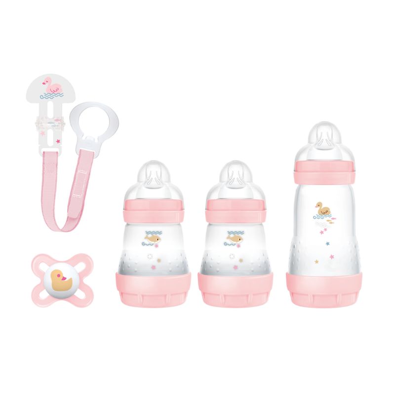 Mam Confezione Regalo per Neonati - 3 Biberon, Succhietto e catenina