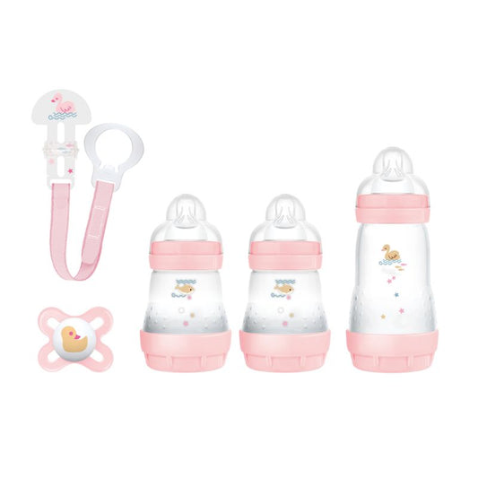 Mam Confezione Regalo per Neonati - 3 Biberon, Succhietto e catenina